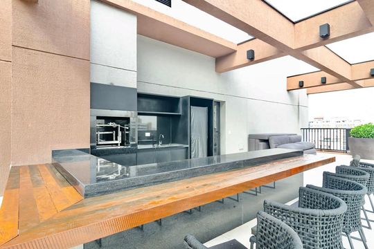 Área comum - Churrasqueira de kitnet/studio para alugar com 1 quarto, 22m² em Vila Mariana, São Paulo