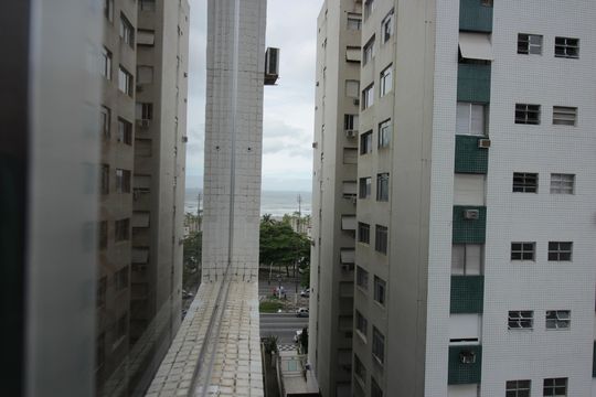 Vista da Cozinha e Área de Serviço de apartamento para alugar com 1 quarto, 54m² em José Menino, Santos