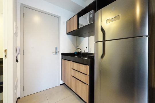 Cozinha de kitnet/studio para alugar com 1 quarto, 25m² em Vila Mariana, São Paulo