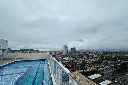 Área comum - Piscina de apartamento para alugar com 2 quartos, 105m² em Vila Valenca, São Vicente