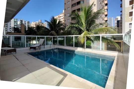 Área comum - Piscina de apartamento para alugar com 2 quartos, 76m² em Vila Tupi, Praia Grande