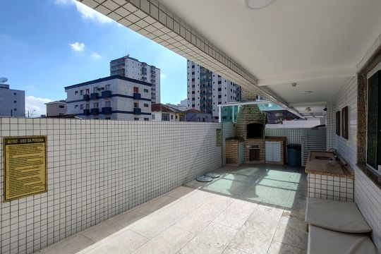 Área comum - Churrasqueira de apartamento para alugar com 2 quartos, 76m² em Vila Tupi, Praia Grande