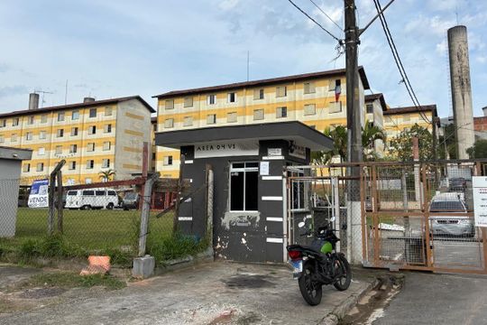 Fachada e portaria de apartamento à venda com 2 quartos, 54m² em Bairro dos Casa, São Bernardo do Campo