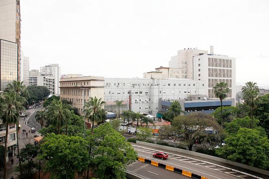 Vista Sala  de apartamento à venda com 1 quarto, 26m² em Centro Histórico, Porto Alegre