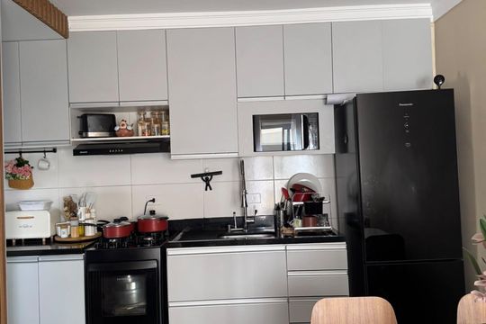 Cozinha de apartamento à venda com 2 quartos, 44m² em Vila Gustavo, São Paulo