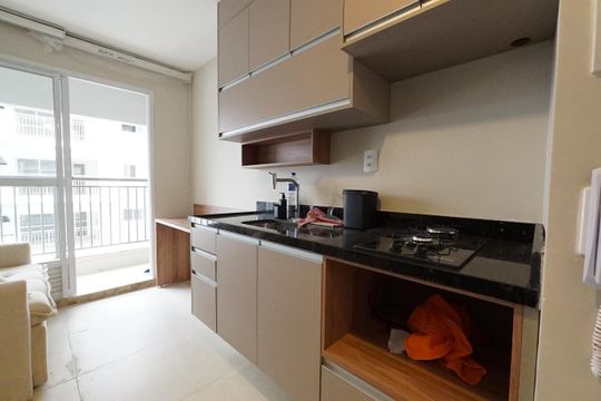 Cozinha de kitnet/studio para alugar com 1 quarto, 25m² em Vila Mariana, São Paulo