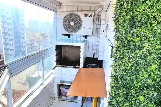 Varanda de apartamento para alugar com 2 quartos, 72m² em Vila Assuncao, Praia Grande