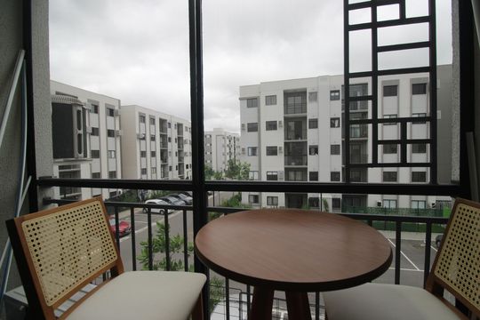 Sala - Varanda de apartamento para alugar com 2 quartos, 43m² em Barra Olímpica, Rio de Janeiro