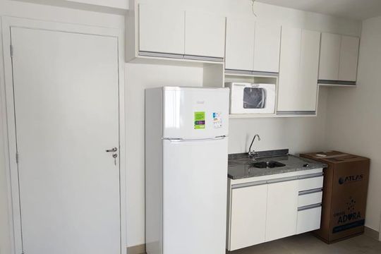 Cozinha de apartamento para alugar com 1 quarto, 24m² em Campos Elíseos, São Paulo