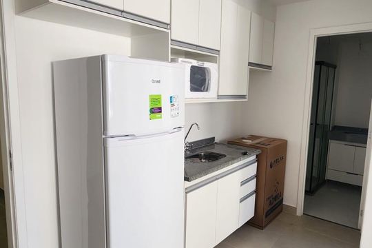 Cozinha de apartamento para alugar com 1 quarto, 24m² em Campos Elíseos, São Paulo
