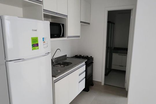 Cozinha de apartamento para alugar com 1 quarto, 24m² em Campos Elíseos, São Paulo