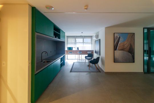 Área comum de kitnet/studio para alugar com 1 quarto, 30m² em Cidade Monções, São Paulo
