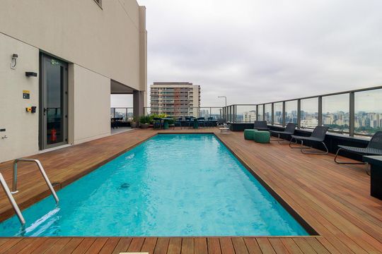 Área comum de kitnet/studio para alugar com 1 quarto, 30m² em Cidade Monções, São Paulo