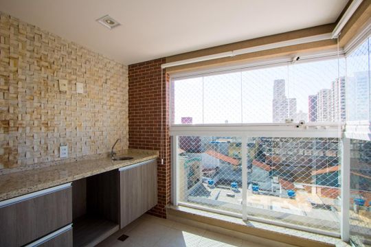 Varanda da sala de apartamento à venda com 2 quartos, 74m² em Campestre, Santo André