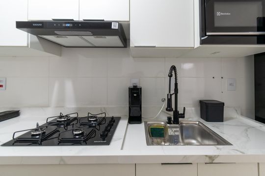Cozinha de apartamento à venda com 2 quartos, 35m² em Vila Guarani, São Paulo