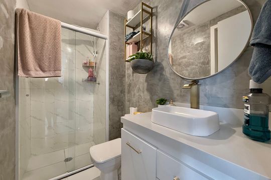 Banheiro  de apartamento para alugar com 1 quarto, 35m² em Santo Amaro, São Paulo
