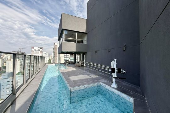 Piscina  de kitnet/studio à venda com 1 quarto, 24m² em Vila Olímpia, São Paulo