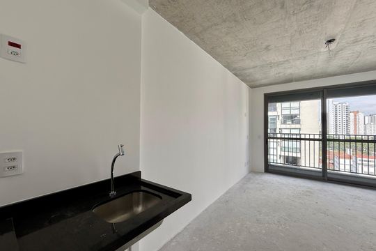 Cozinha  de kitnet/studio à venda com 1 quarto, 24m² em Vila Olímpia, São Paulo