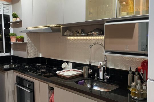 Cozinha de apartamento para alugar com 2 quartos, 41m² em Vila Remo, São Paulo