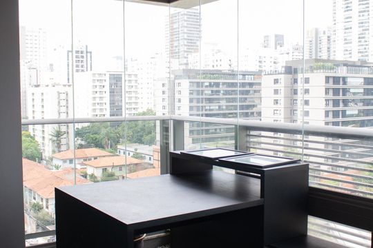 Varanda de kitnet/studio para alugar com 1 quarto, 42m² em Cidade Monções, São Paulo
