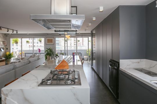Cozinha de apartamento à venda com 3 quartos, 96m² em Perdizes, São Paulo