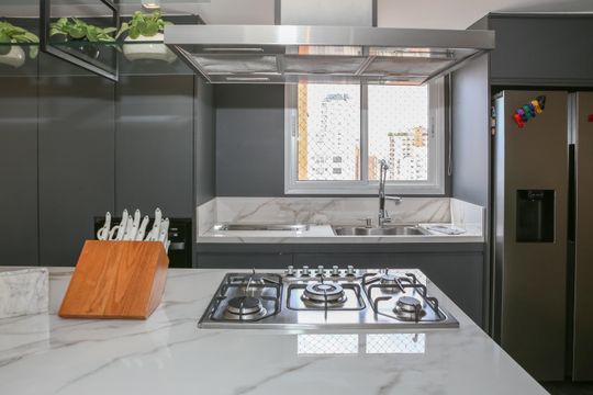 Cozinha de apartamento à venda com 3 quartos, 96m² em Perdizes, São Paulo