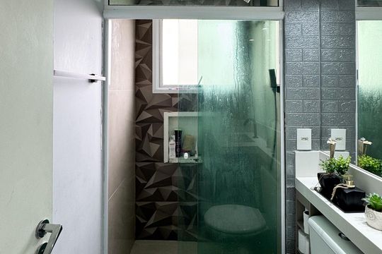 Banheiro Social de apartamento para alugar com 2 quartos, 55m² em Jd N Sra de Fatima, São Bernardo do Campo