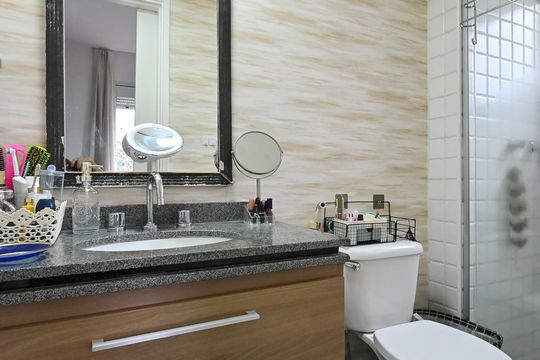 Banheiro Suíte  de apartamento para alugar com 2 quartos, 61m² em Paraíso do Morumbi, São Paulo