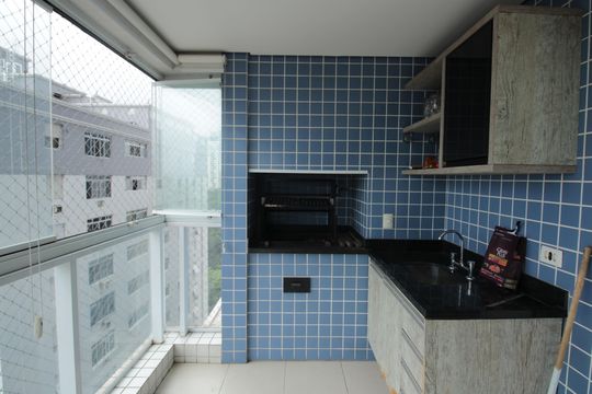 Varanda da Sala de apartamento para alugar com 3 quartos, 129m² em Aparecida, Santos