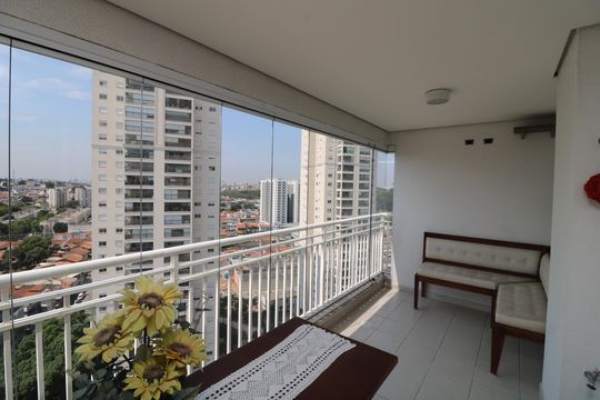 Varanda da Sala de apartamento para alugar com 3 quartos, 105m² em Jardim Avelino, São Paulo