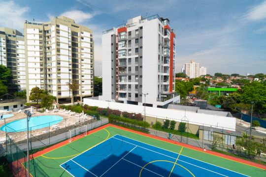 Vista da Sacada de kitnet/studio à venda com 1 quarto, 30m² em Mirandópolis, São Paulo