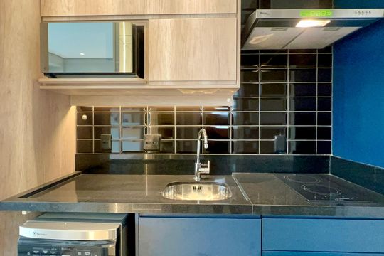 Cozinha de kitnet/studio para alugar com 1 quarto, 26m² em Pinheiros, São Paulo