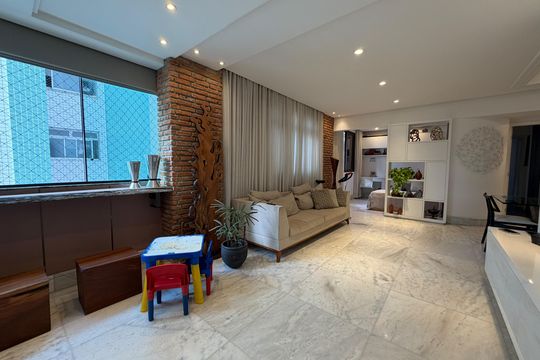 Sala de apartamento à venda com 3 quartos, 110m² em Santo Antônio, Belo Horizonte