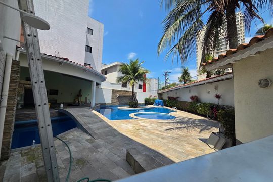 Área comum - Piscina de casa de condomínio para alugar com 3 quartos, 137m² em Canto do Forte, Praia Grande