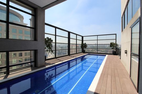 Área Comum - Piscina de apartamento para alugar com 1 quarto, 50m² em Vila Nova Conceição, São Paulo