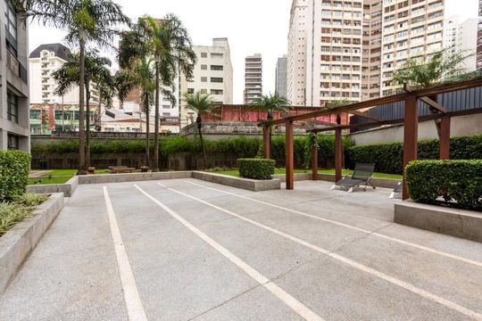 Área externa de apartamento para alugar com 1 quarto, 50m² em Vila Nova Conceição, São Paulo