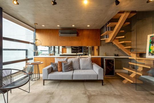 Sala de apartamento para alugar com 1 quarto, 50m² em Vila Nova Conceição, São Paulo