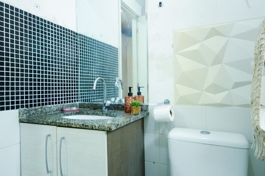 Banheiro da Suíte  de apartamento à venda com 3 quartos, 83m² em Vila Santo Antonio, Guarulhos
