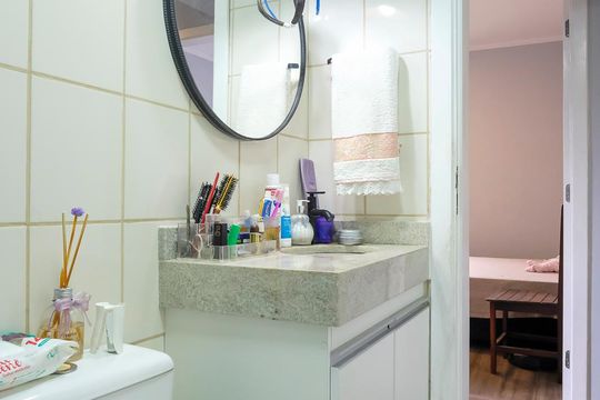 Banheiro de apartamento à venda com 3 quartos, 69m² em Rudge Ramos, São Bernardo do Campo