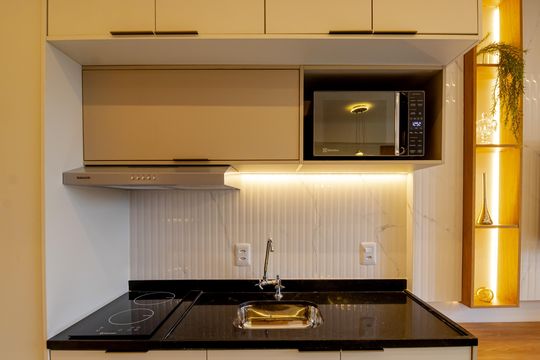 Cozinha de kitnet/studio para alugar com 1 quarto, 25m² em Vila Olímpia, São Paulo