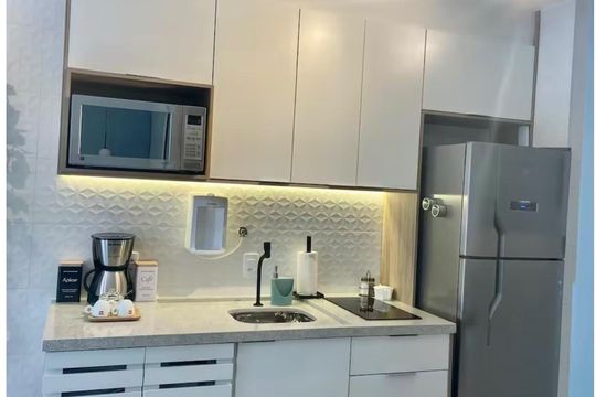 Cozinha de apartamento à venda com 1 quarto, 25m² em Jardim Paulista, São Paulo