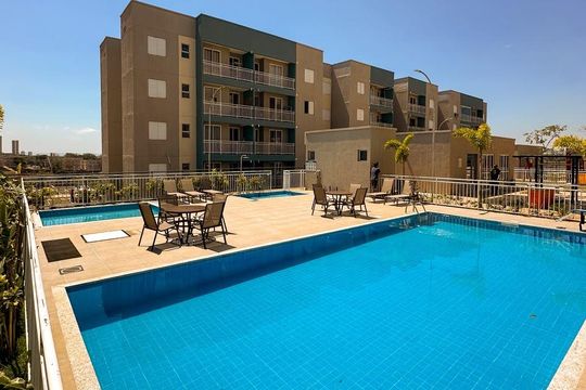 Área externa de apartamento para alugar com 2 quartos, 48m² em Maubisa, Ribeirão Preto