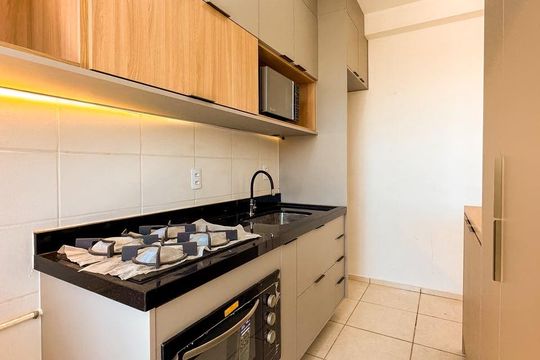 Cozinha de apartamento para alugar com 2 quartos, 48m² em Maubisa, Ribeirão Preto
