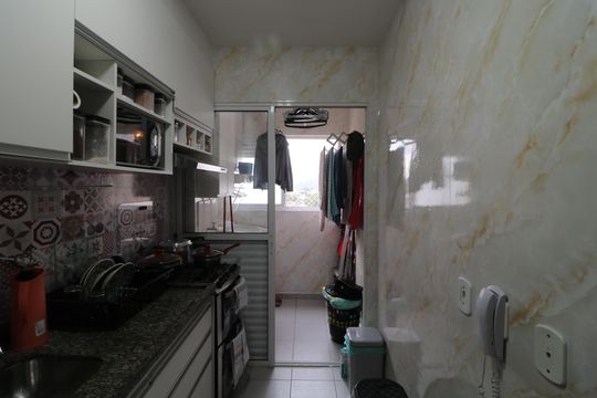 Cozinha de apartamento à venda com 2 quartos, 50m² em Jardim Nove de Julho, São Paulo
