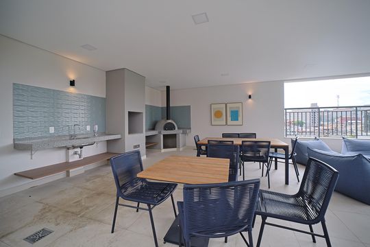Área comum - Churrasqueira de apartamento para alugar com 1 quarto, 33m² em Vila Guilhermina, São Paulo