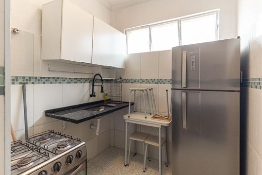 Cozinha de kitnet/studio à venda com 1 quarto, 30m² em Barra Funda, São Paulo
