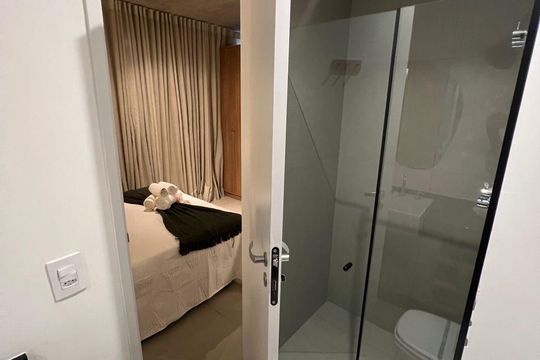 Banheiro de kitnet/studio para alugar com 1 quarto, 19m² em Vila Mariana, São Paulo