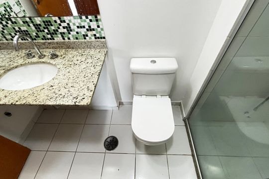 Banheiro da Suíte de apartamento para alugar com 1 quarto, 50m² em Jardim, Santo André