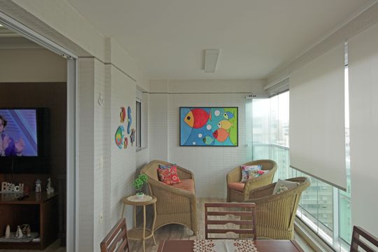 Varanda da Sala de apartamento para alugar com 4 quartos, 134m² em José Menino, Santos