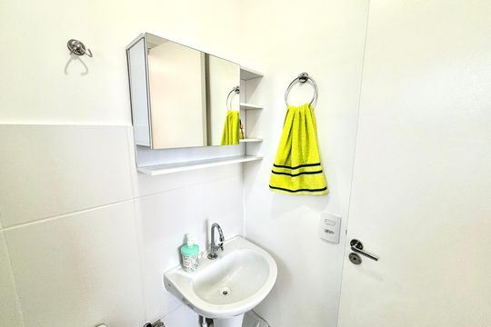 Banheiro de apartamento para alugar com 1 quarto, 27m² em Parada Xv de Novembro, São Paulo